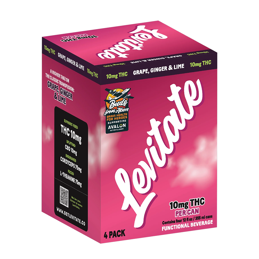Levitate 10mg THC Grape, Ginger & Lime Beverage | The Hemp Company